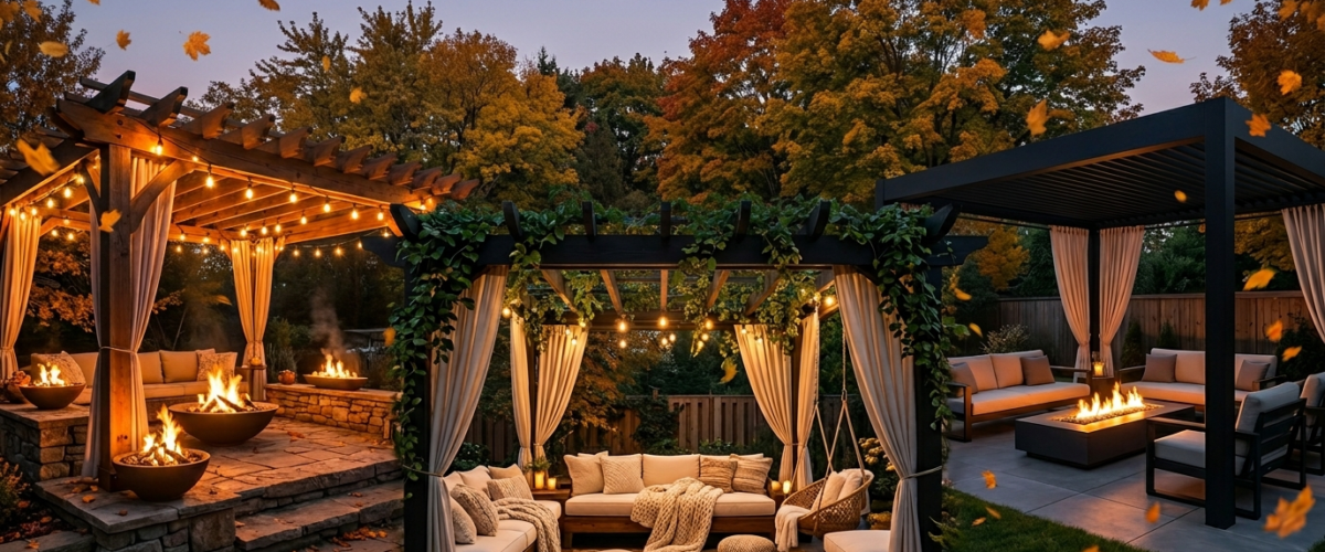 13 Cozy Fire Pit Pergola Ideas