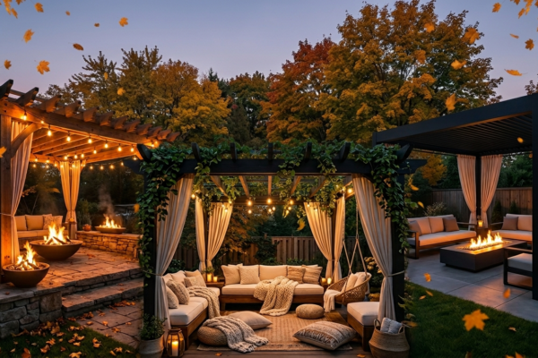 13 Cozy Fire Pit Pergola Ideas