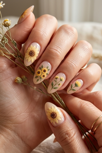 10 Aesthetic Sunflower Nail Ideas That Will Brighten Your Day
